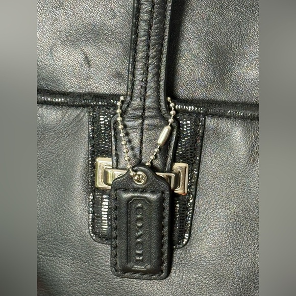 Coach Taylor 2013 #F25205 Black Leather Shoulder Bag Satchel Tote Carryall VGUC - Picture 7 of 10